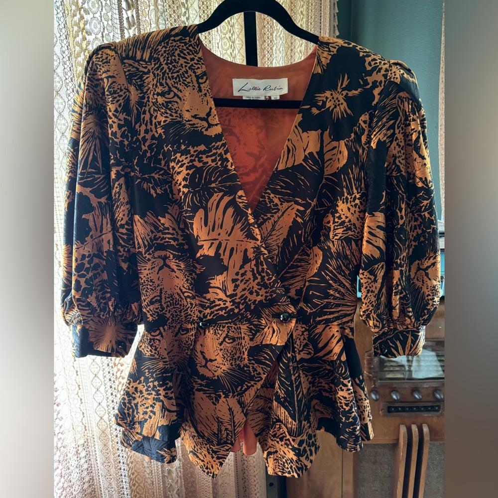 VTG Lillie Rubin 100% Silk 🐆Skirt Set